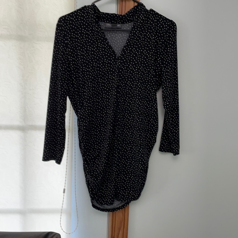 A Pea In The Pod Black Polka Dot Maternity Blouse